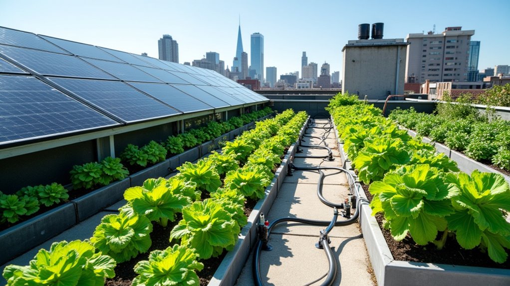solar powered rooftop gardening systems